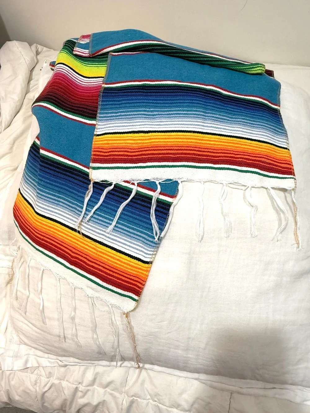 Colorful Mexican Serape-Style Woven Runner